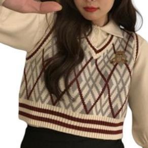 Donttouch- [ Redpink ] Rompi Baju Outter Mix Match Outfit Vest Casual Street Women Modern Kekinian N