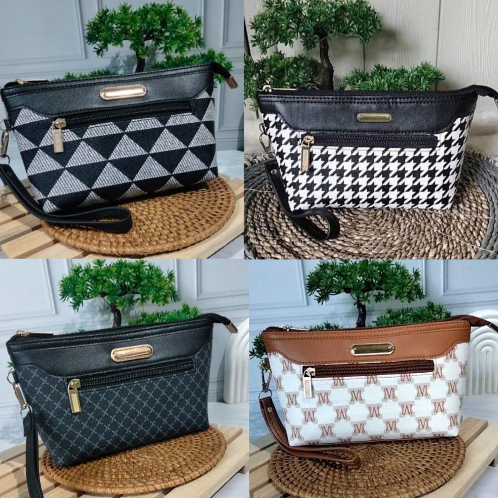 ORIGINAL KHANZA1 CLUTCH - DOMPET POUCH WANITA 2 REST 2 RUANG MUAT HP DAN PERALATAN KOSMETIK / DOMPET