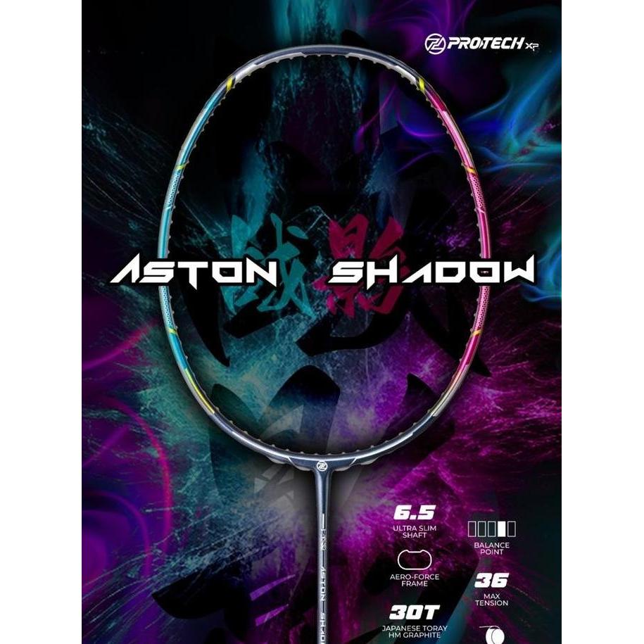 RAKET BADMINTON PROTECH Badminton Racket - Aston Shadow (3U/4U) (MAX 36LBS) [terbaik]