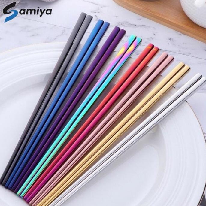 Sumpit korea stainless / sumpit warna / chopstick korea stainless
