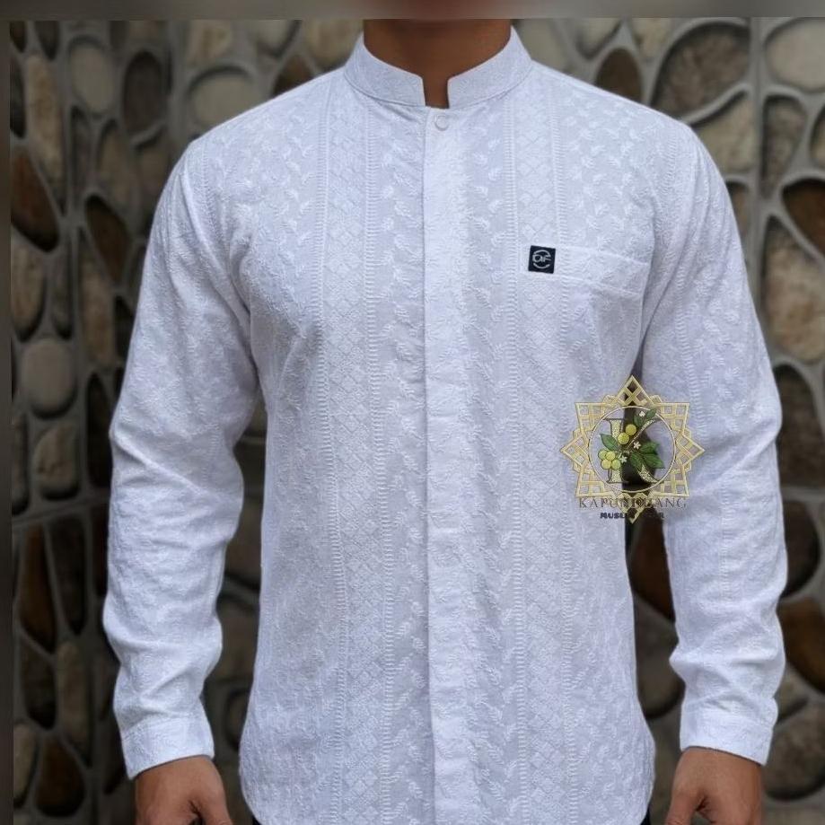 ORIGINAL KOKO MEWAH KATUN FULL BORDIR PUTIH BERSIH PRIA