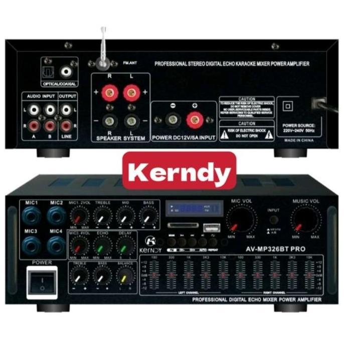 Amplifier Bluetooth EQ Audio Karaoke Home Theater KERNDY AV-326BT