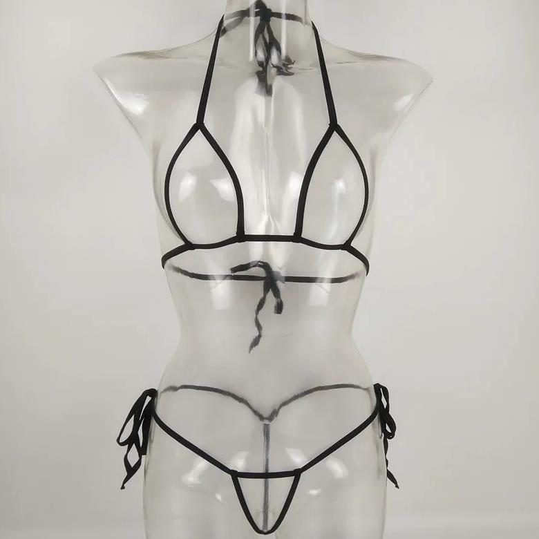 terbaru set g string  dan bra bertali transparan sg035