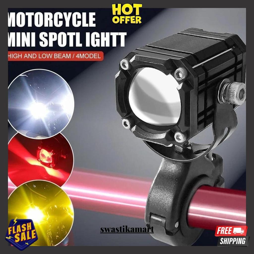 Monqiqi Paket Lampu Tembak Laser 5 Mode Lampu Tembak Laser Led Mini 2 Warna/Super Terang 2 Pcs/12V 2