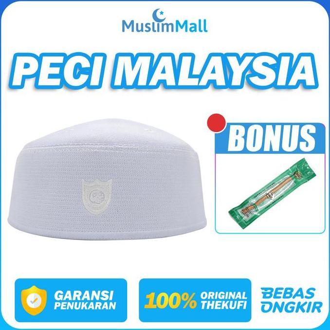 Peci Malaysia Putih Polos Songkok Kopiah Putih Super Original The Kufi Promo