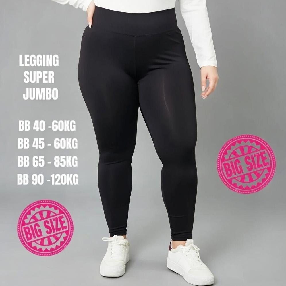 DISKON LEGGING SUPER JUMBO WANITA POLOS PANJANG XXXL 4XL BB 90 120KG