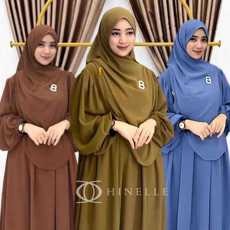 ORIGINAL GAMIS SET HIJAB LUNA SYAR'I PASMINA OVAL CRINGKEL AIRFLOW PREMIUM