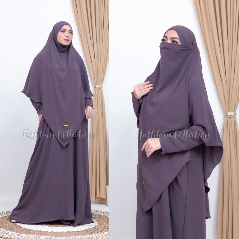 PAKET HEMAT GAMIS ABAYA SYARIFAH GAMIS SET HIJAB TERBARU SIMPEL MEWAH ELEGAN COCOK UNTUK HAJI UMROH