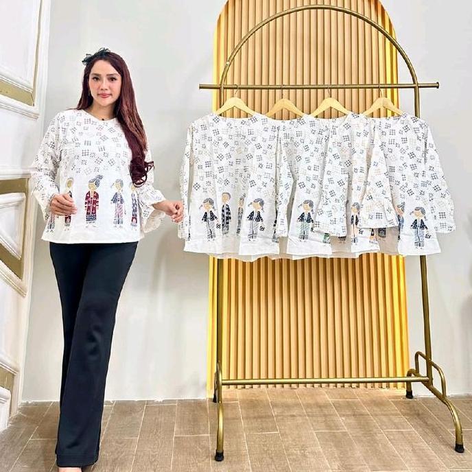 JUAL Blouse Batik Wanita Bu Tejo Katun Premium M L XL Kemeja Batik Wanita Blouse Batik Wanita Lengan