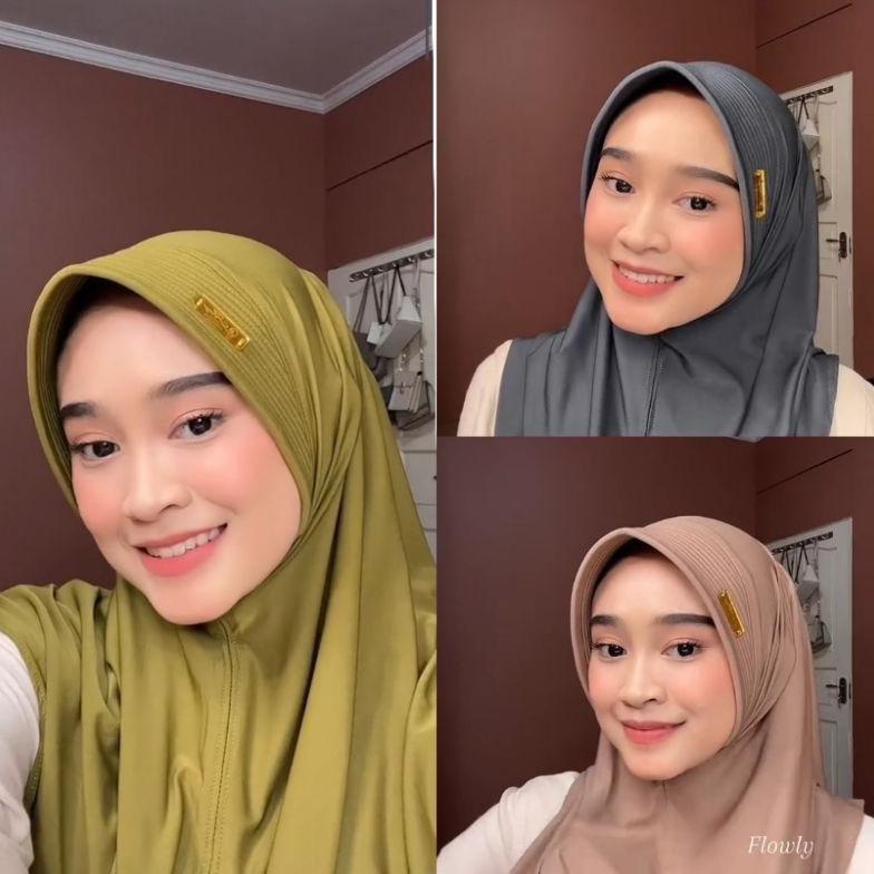 hot hijab bergo hamidah instan size m label besi by sn hijab