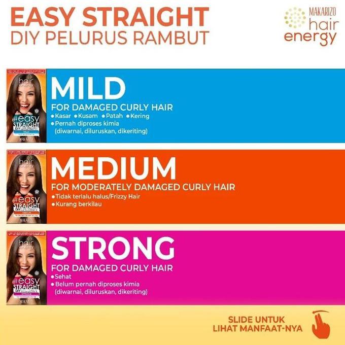 Forca- Makarizo Easy Straht Pelurus Rambut Mild Medium Strong Mousse Strahtening Smoothing