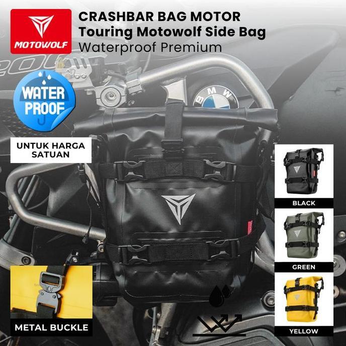 Crashbar Bag Motor Touring Motowolf Side Bag Waterproof Premium