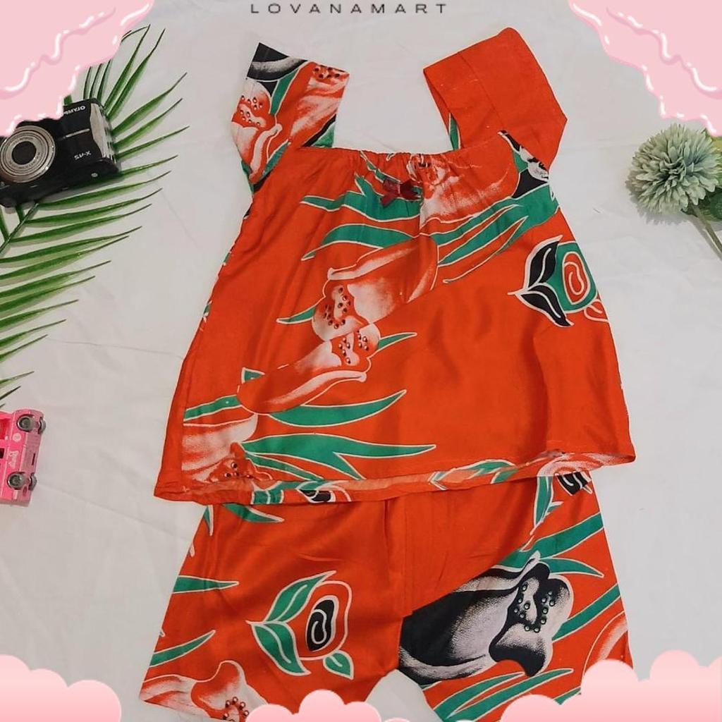 Berkualitas Baju Tidur Rayon Anak/ Setelan Batik Anak Perempuan Usia 1-2 Tahun