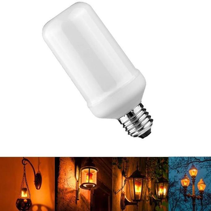 Lightx- Qp Lampu Led Api 3 Fungsi Bohlam Flame Effect Fire Bulb Dinding Ta