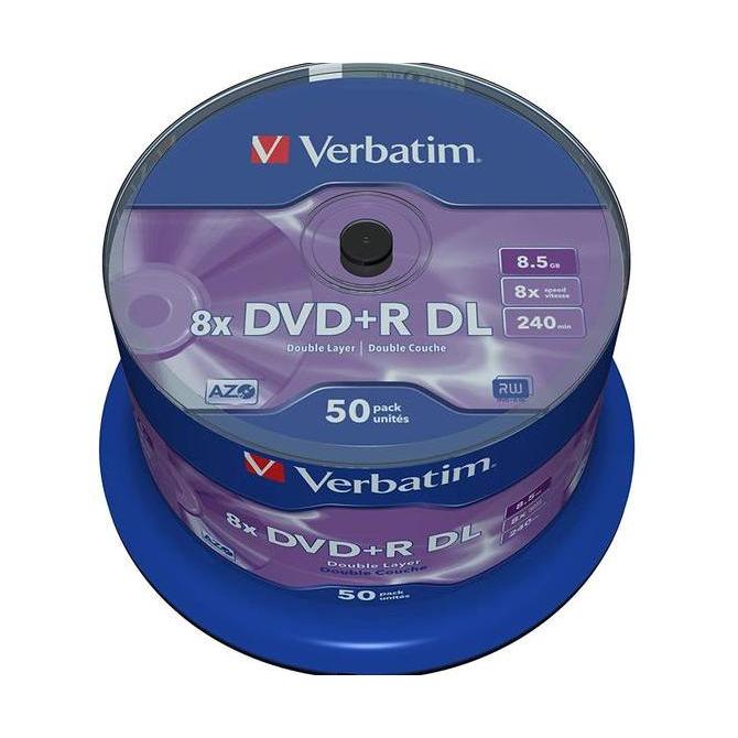 Verbatim DL Matt Silver DVD+R 8x 43758 50 pack