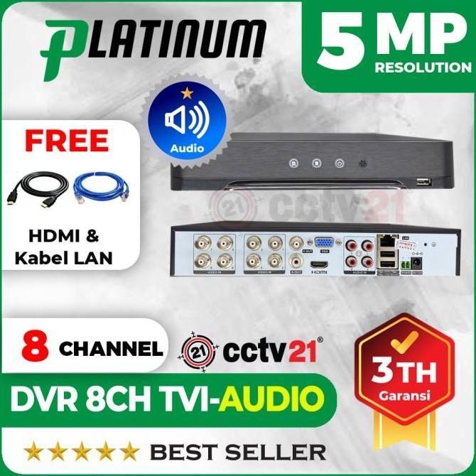 DVR Platinum 8CH 8 Channel 5MP Support AUDIO Suara DVR-5MP-P8-S