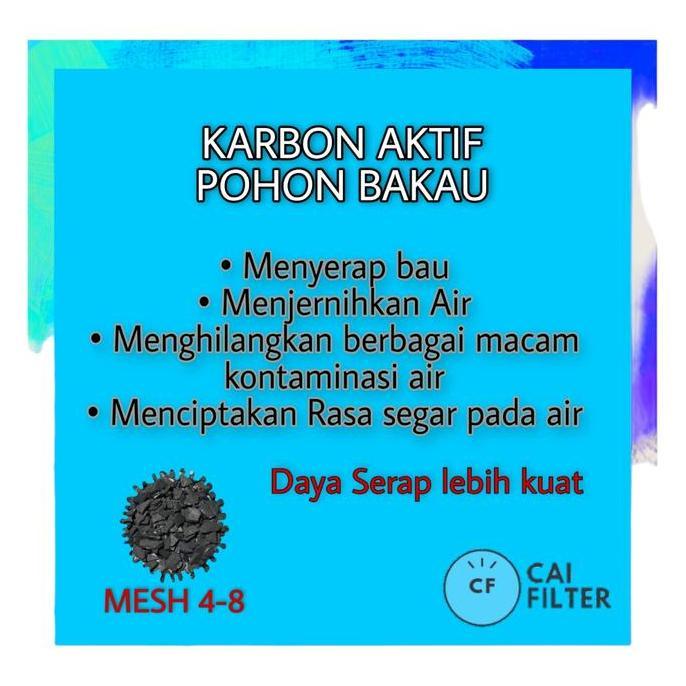 Liderado- Karbon Aktif Pohon Bakau 500 Gram Media Filter Saringan Penjernih Air