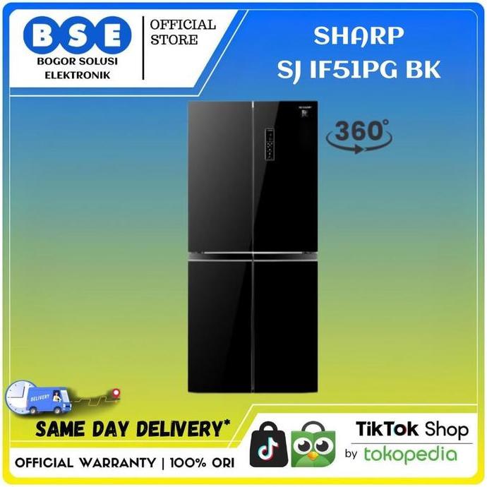 KULKAS 4 PINTU SHARP SJ-IF51PG-CG/BK | SJIF51PGBK 472L Sharp SJ IF51PG
