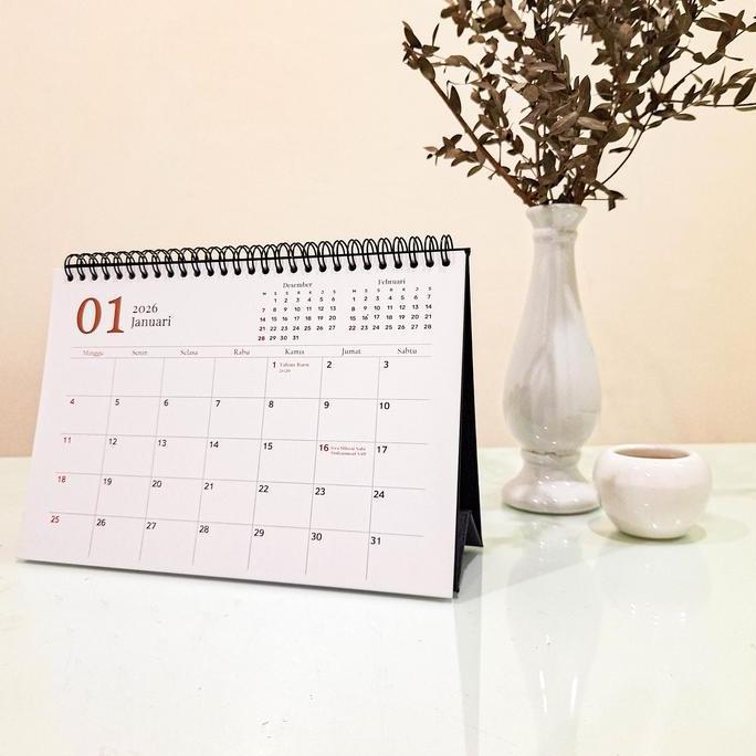 yustika767 - kalender meja besar b5 2026 aesthetic premium quality spiral
