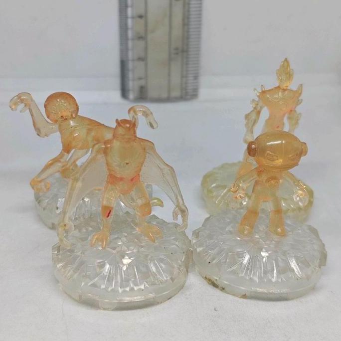 SET 4 PCS BEN 10 ALIEN FORCE ULTIMATE OMNITRIX MINI FIGURE TOPPER SPIDERMONKEY ECHO SWAMPFIRE JETRAY