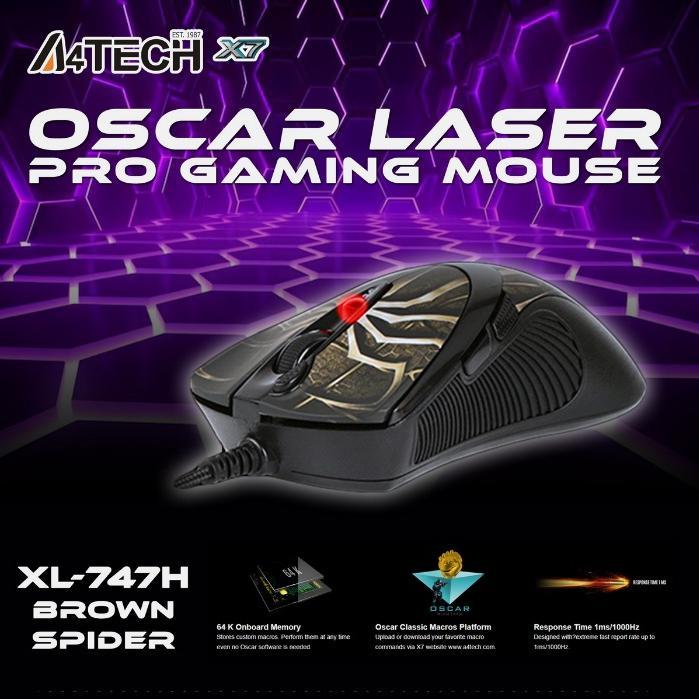 Gaming A4Tech X7 Xl-747 Spider Oscar Mouse Anti Vibrate Laser (New Produk)