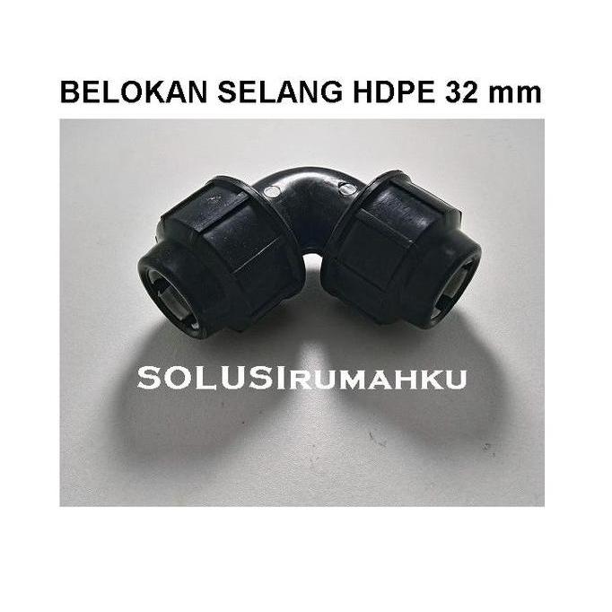 Liderado- Knee Polos Hdpe 1" Knie Selang Ke Selang Pe Hitam Selang Pdam 1 Inch