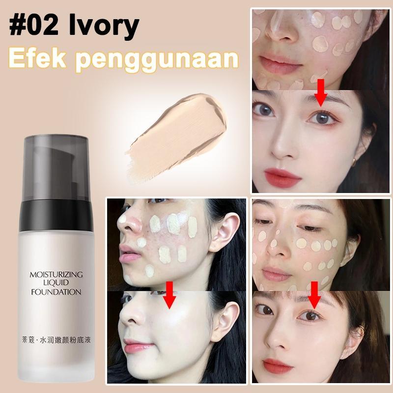 Laikou Liquid Foundation Tahan Lama 40Ml - Foundation Matte & Whitening, Hasil Natural, Tahan Kering