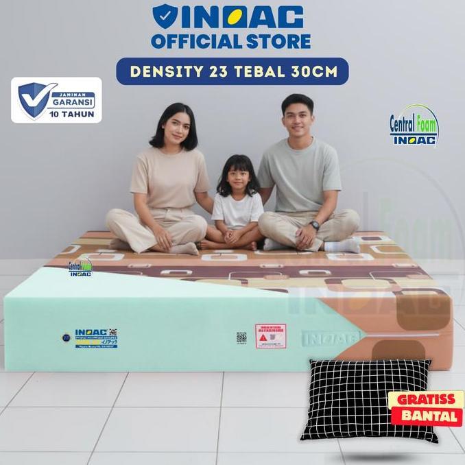Kasur Busa INOAC Tebal 30 cm EON Density 23 - FREE BANTAL - Ukuran 80x200, 90x200, 100x200, 120x200,