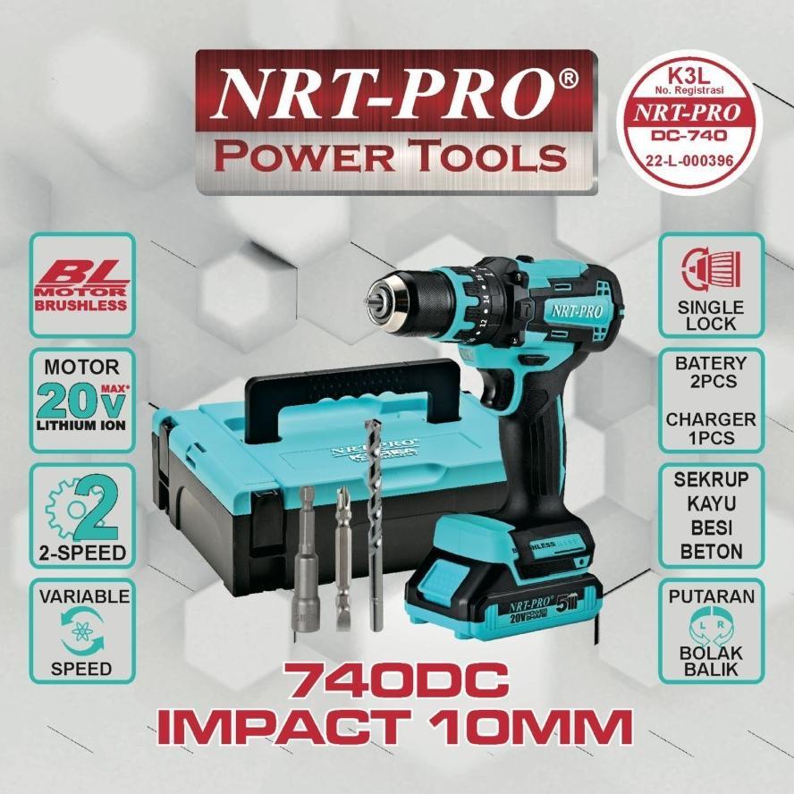 LARIS NRT PRO BOR BATERAI CORDLESS BRUSHLESS NRT-PRO 740DC / 740 DC
