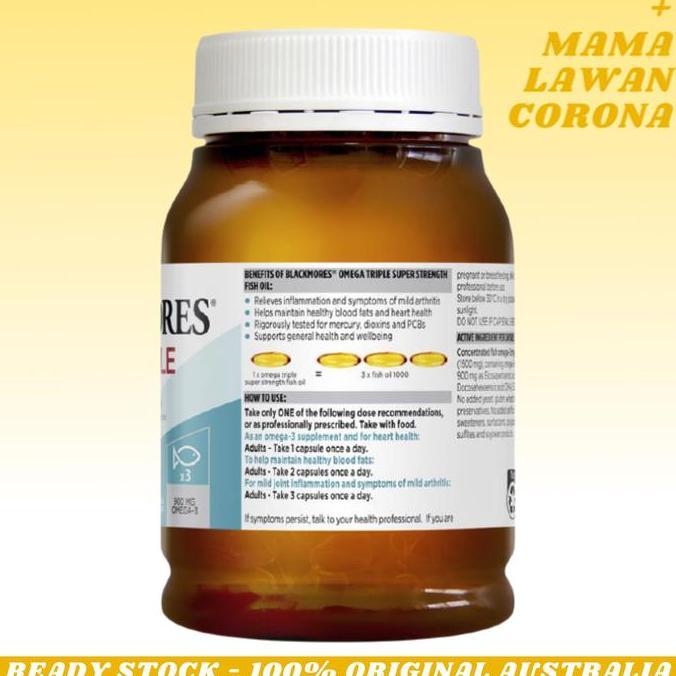 Happyfit- Blackmores Omega 3 Triple Concentrated Fish Oil 150 Capsules Kapsul