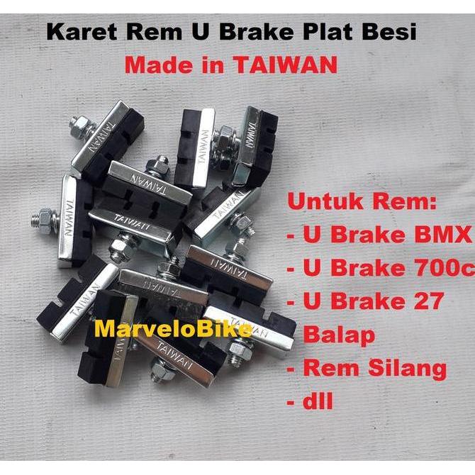 Karet Rem Sepeda U Brake Besi Made in TAIWAN Karet Rem Sepeda BMX Fixie Balap RoadBike