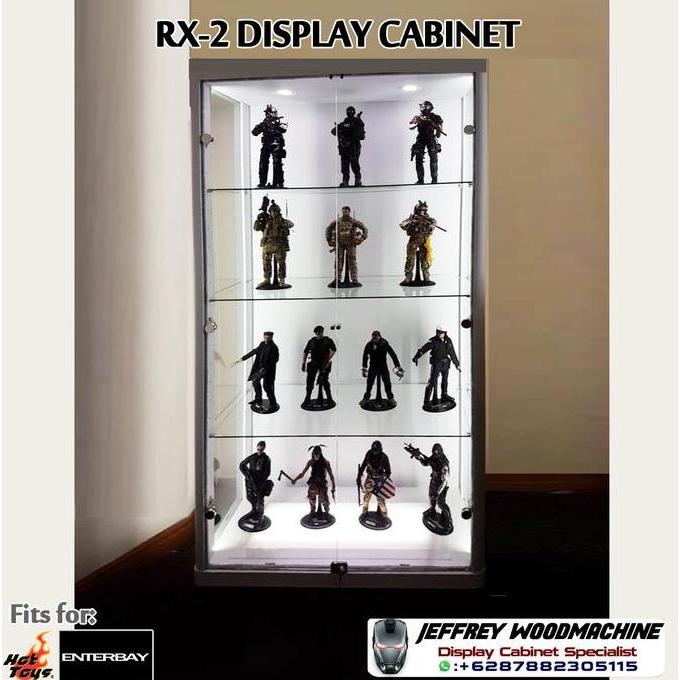 Radejarrr - Paket Lengkap Lemari Rak Pajang Kaca Rx-2 Rx Hot Toys Action Figure