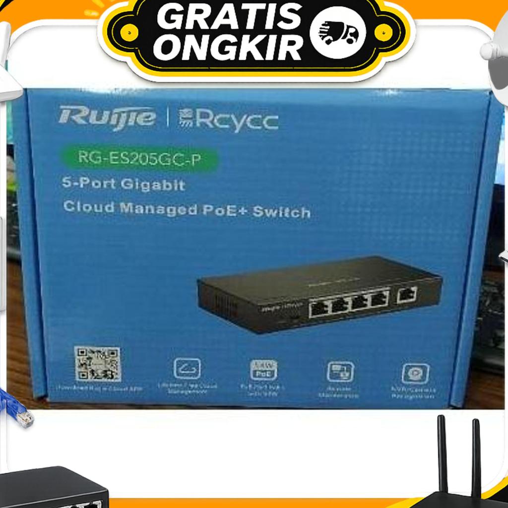 Rg-Es205Gc-P 5 Port Gigabit Poe Poe+ Cloud Managed Switch Es205 Gc P