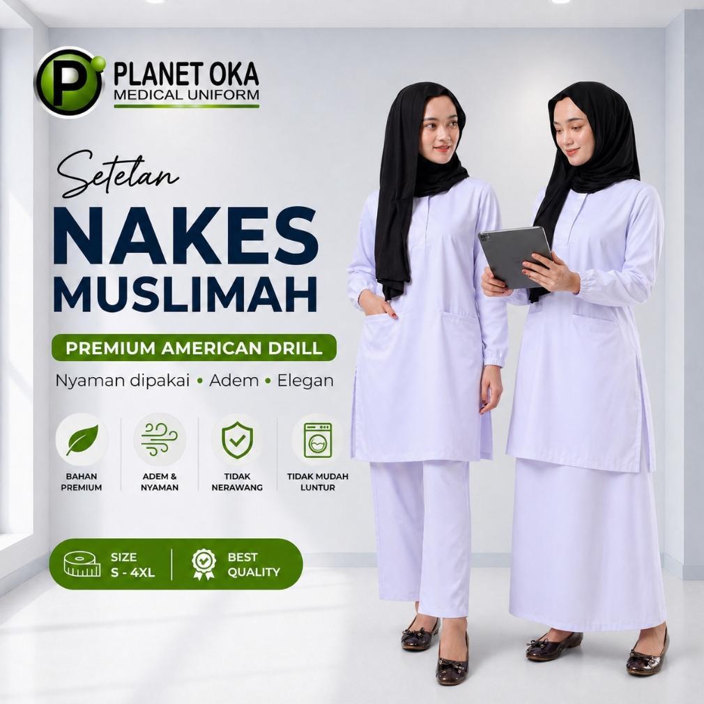Sales Baju Ok Oka Seragam Perawat Medis Tunik  American Drill