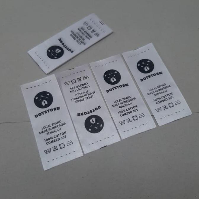 Label Satin 2cm/Label Baju Merk Distro Custom Printing Full Color