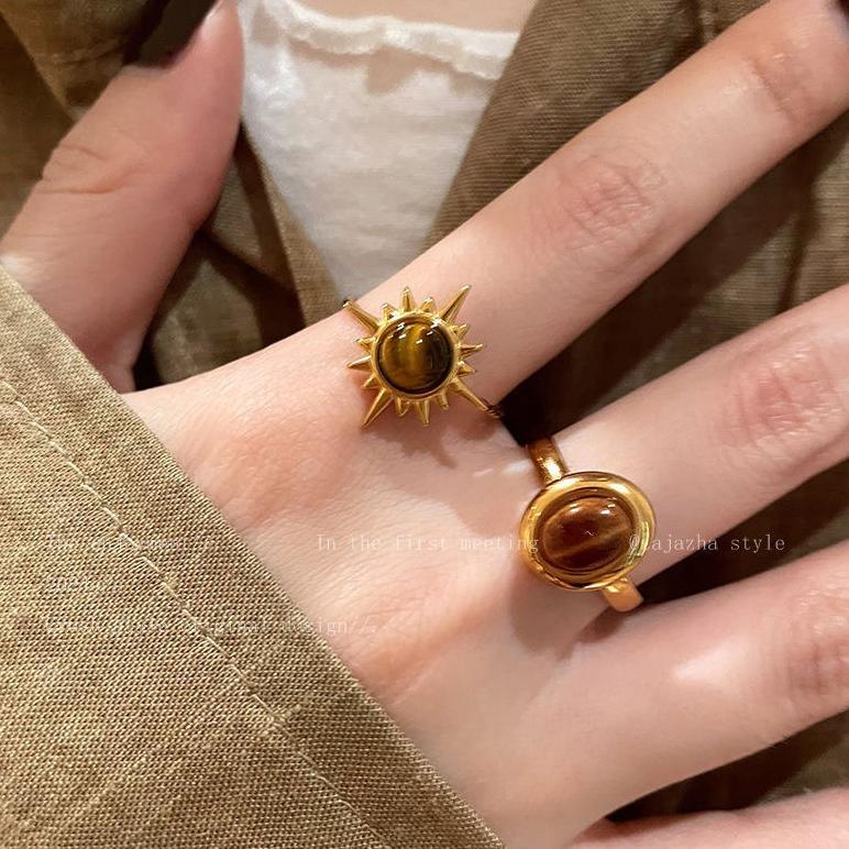 FLASH SALE Lycia - Ring Cincin Wanita Simple Adjustable Aesthetic Gold Statement & Bold Jewelry Keki