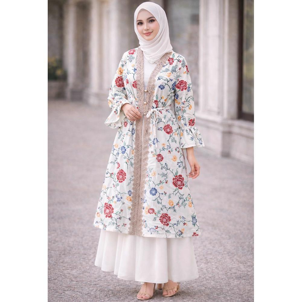 murah tunik batik putih tunik batik renda tunik baju wanita