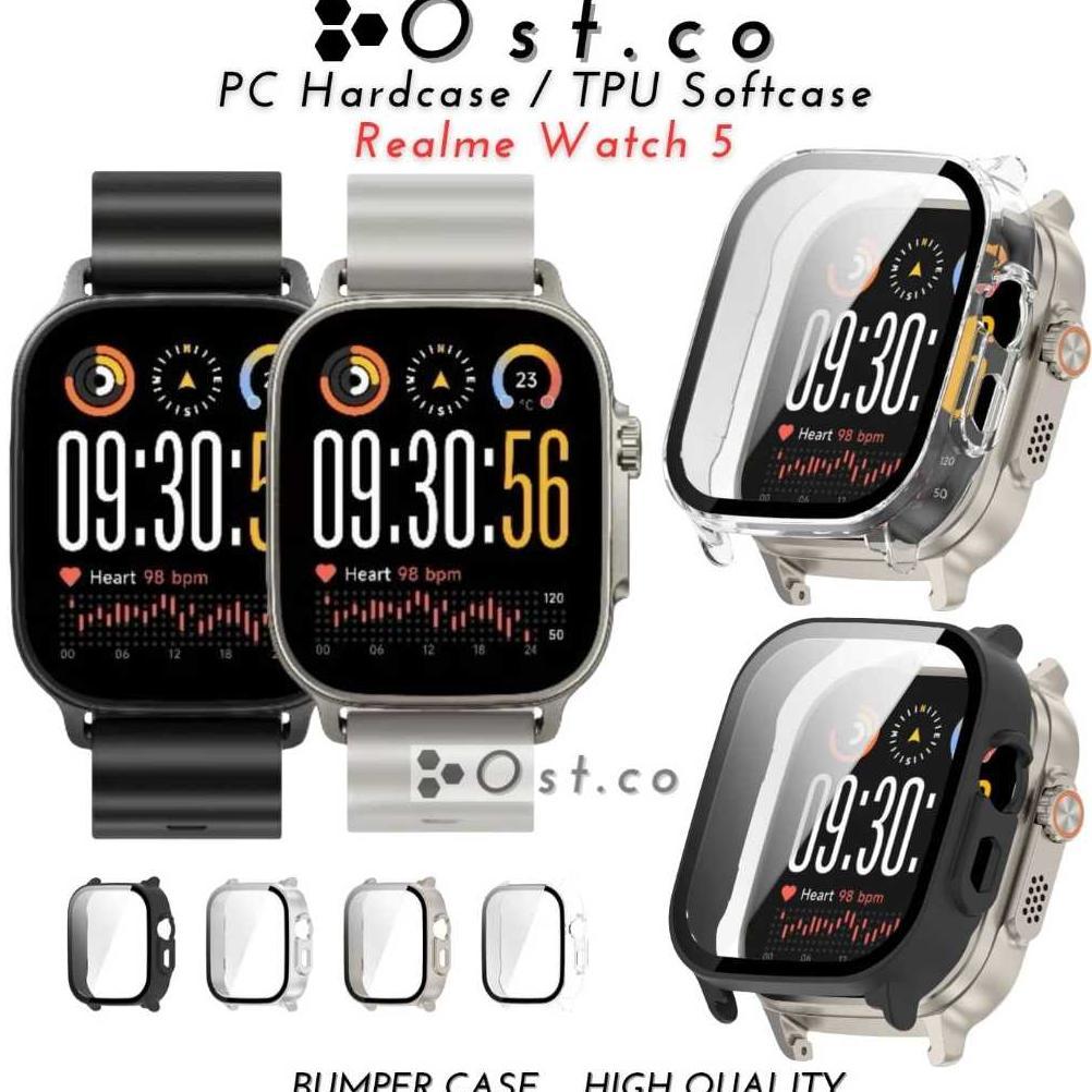 hot product bumper case realme watch 5 hardcase tempered glass pc softcase realme watch 5