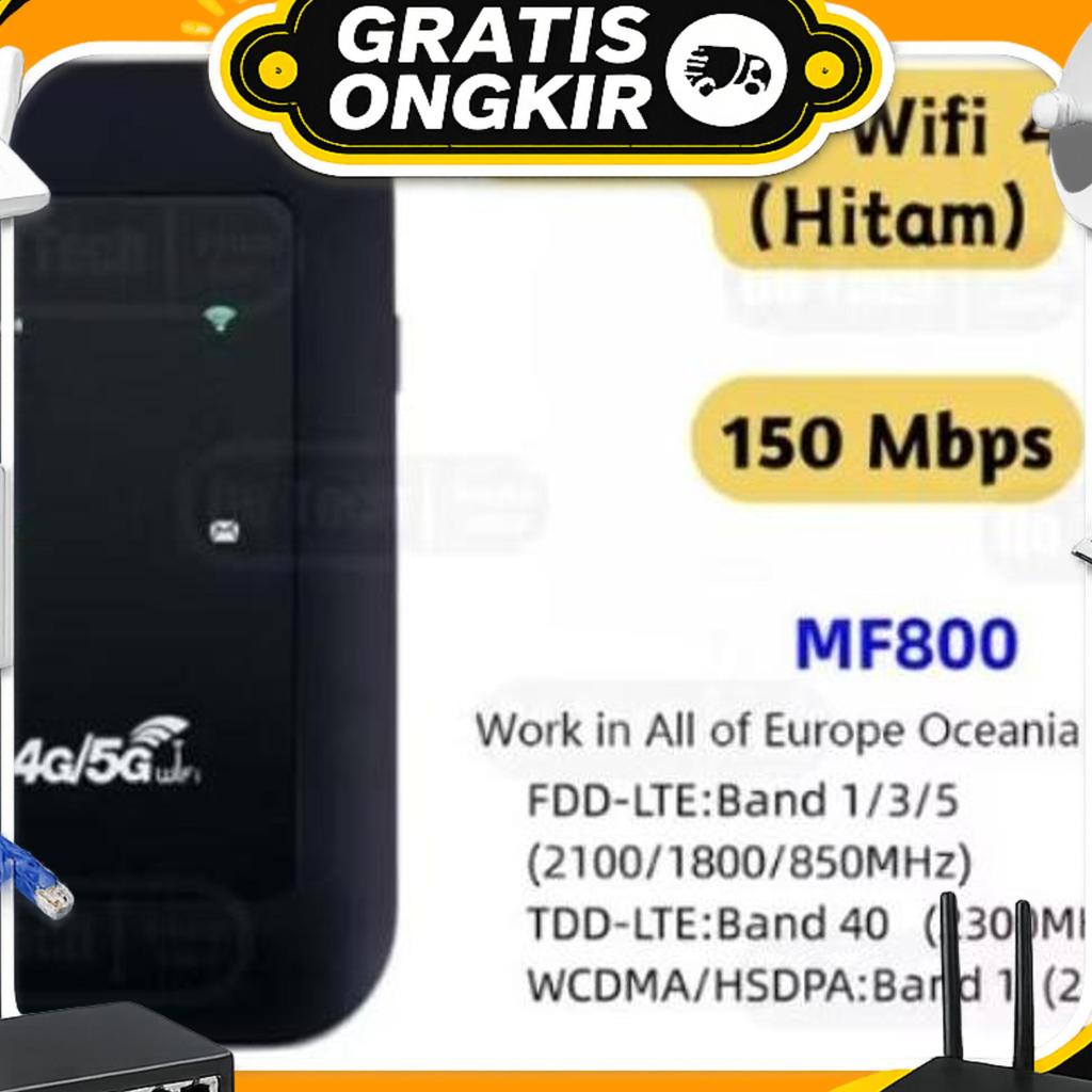 Modem 4G Mifi Mf800 Bonus Perdana Kuota 7Gb Upto 150Mbps Portable Wireless Unlock All Operator