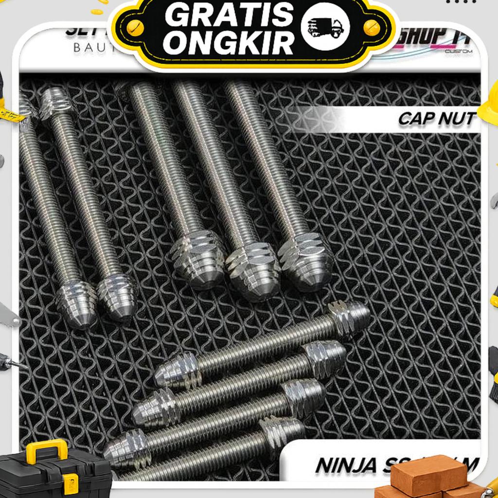 Baut Set Custom Mesin & Engine Mounting Ninja Ss R M Stenlis Custom Cnc Bubut