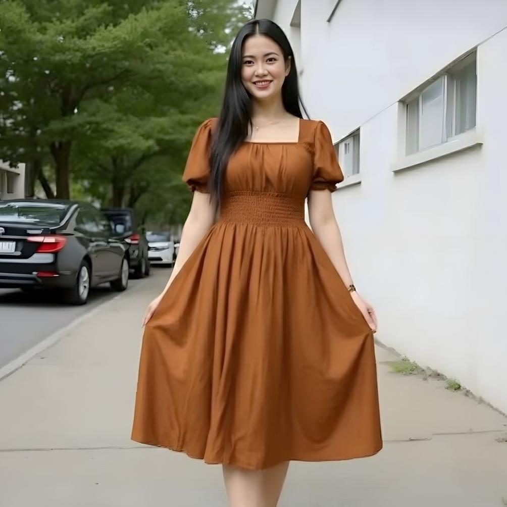 MURAH Daster Naura Dress Bali Polos Pinggang Kerut Kekinian Terbaru / Daster Wanita Jumbo KEKINIAN