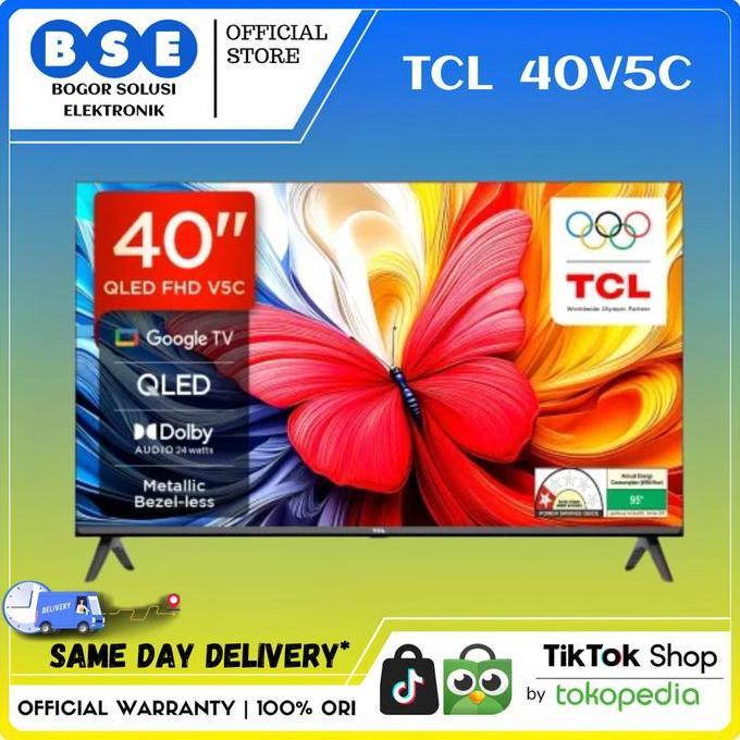 QLED TCL 40V5C HDR 10 Google TV 40 Inch Dolby Audio TCL 40V5C TCL QLED TV 40 INCH