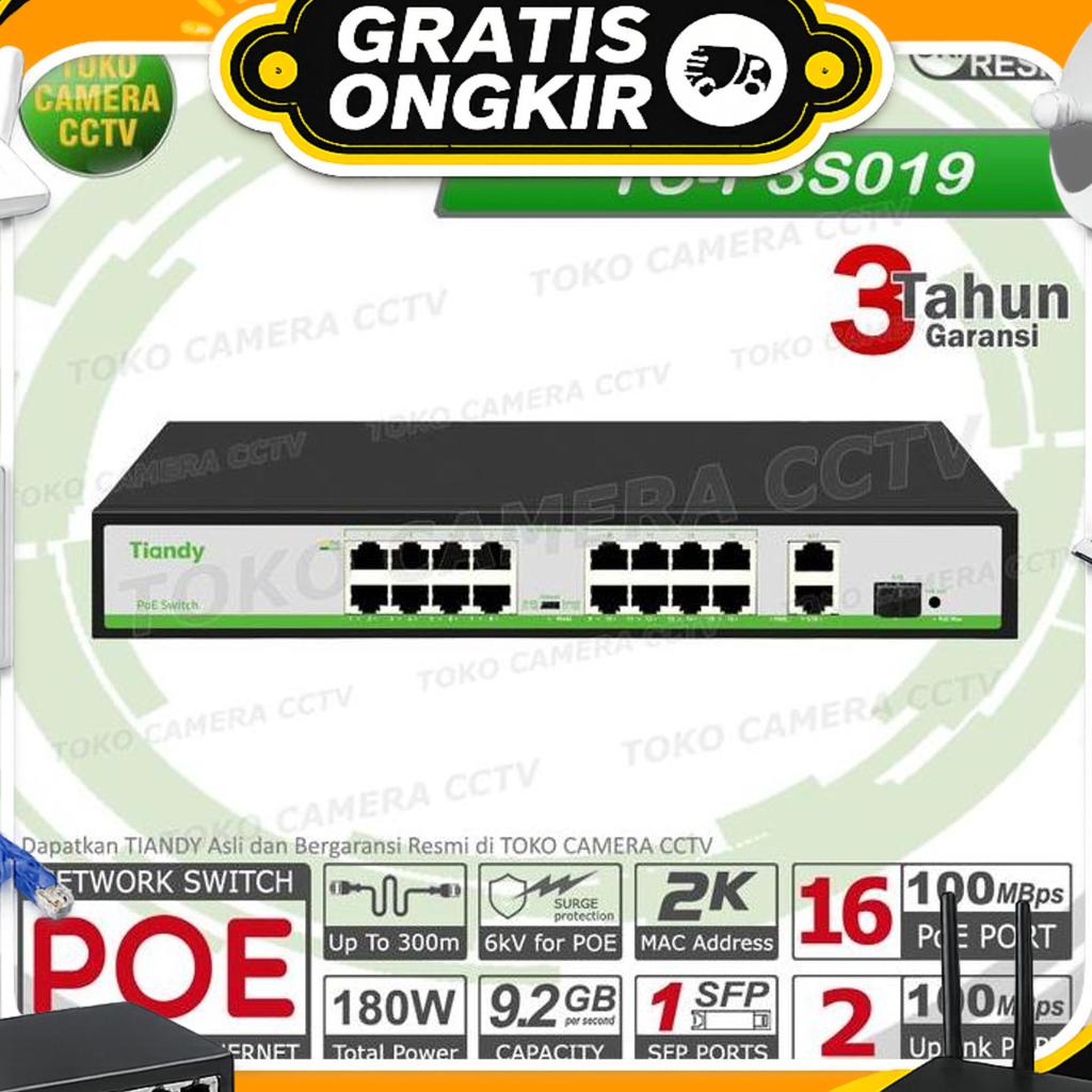 Switch Poe Tiandy 16 Port Tc-P3S019 Poe Switch 16 Port