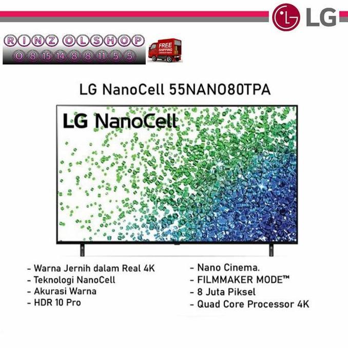 LED TV LG 55NANO80TPA SMART TV NANOCELL 55NANO80 2021 MAGIC REMOTE