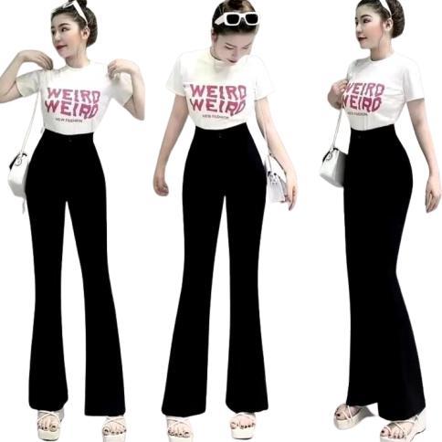 MURAH F&H Celana Flare Pants Cutbray Wanita Scuba Premium KEKINIAN