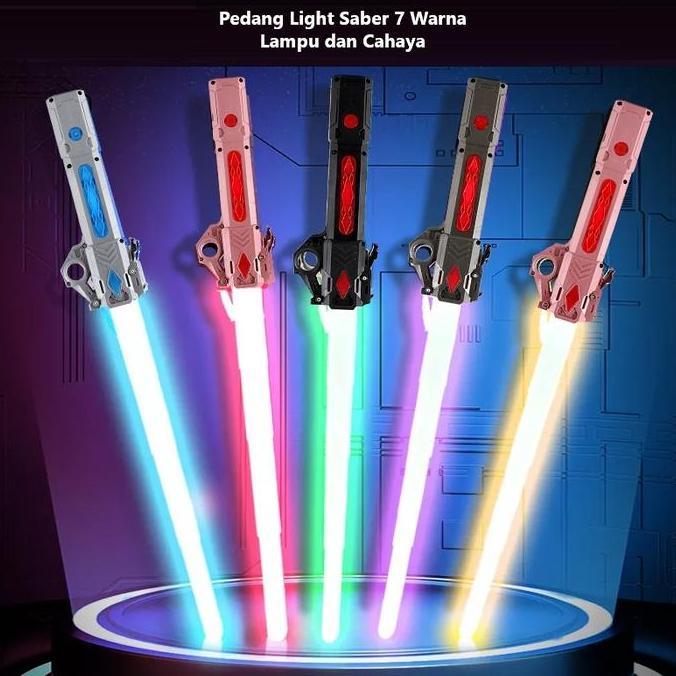 Weebitz Mainan Pedang Pedangan Lightsaber Anak 2 In 1 Laser Led Lampu Suara Light Sword Connector