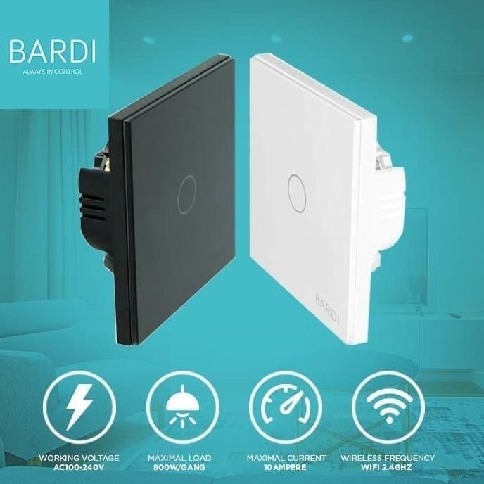 Lansungkirim- Bardi Smart Lht Ll Switch 1 Gang. Hitam/Putih