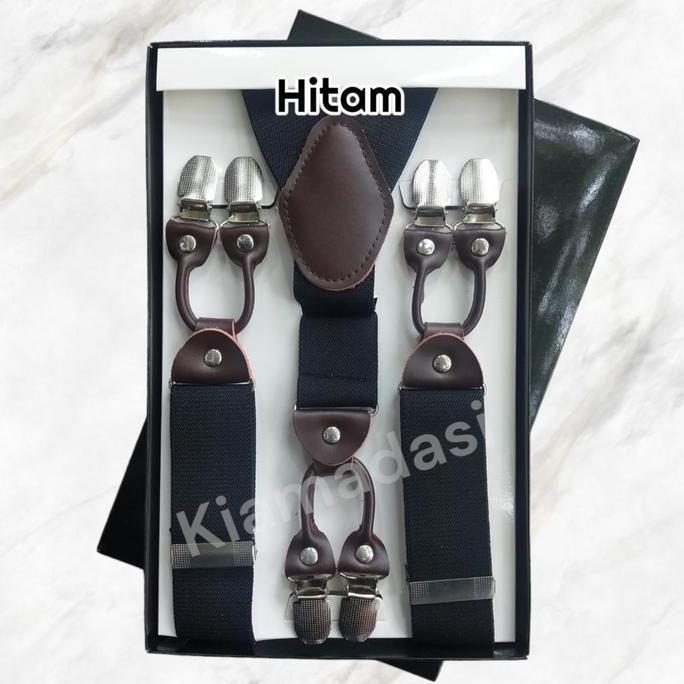 Asura- Suspender Pria Bretel Desa Suspender Hitam Fashion Suspender Anak Abu Coklat Tali Karet