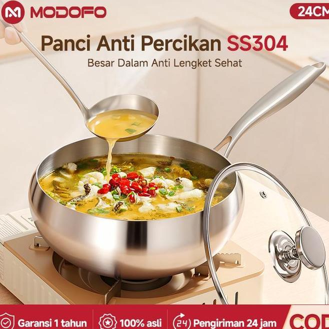 Ofo Panci Stainless Steel Wajan Stainless Steel Anti Lengket 24Cm Wajan Penggorengan Anti Lengket Wa