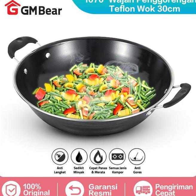 Gm Bear Wajan Penggorengan Wok Pan Wajan Penggorengan Teflon Wok